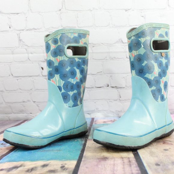 BOGS Floral Rubber Rain Boots Size 2 - Picture 3 of 7
